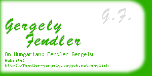 gergely fendler business card